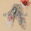 Black and white nylon mesh embroidered fabric and water plant flower fabric in stock details Picture
